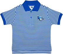 Creighton Bluejay Head Striped Polo Shirt