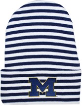 Michigan Wolverines Outlined Block "M" Newborn Striped Knit Cap