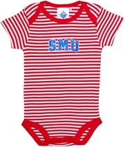 SMU Mustangs Word Mark Infant Striped Bodysuit