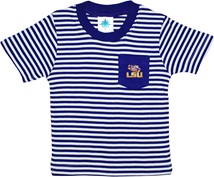 LSU Tigers Short Sleeve Striped Pocket Tee
