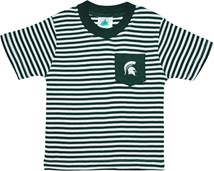 Michigan State Spartans Short Sleeve Striped Pocket Tee
