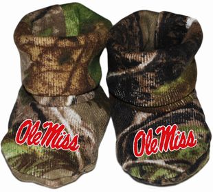 Ole Miss Rebels Realtree Camo Gift BoxBaby Bootie