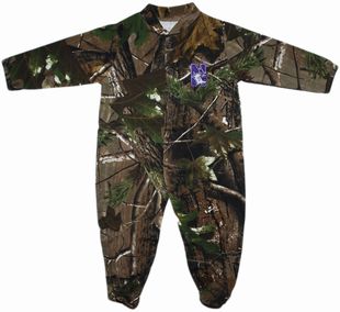 Northwestern Wildcats Realtree Camo Footed Romper