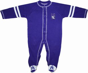 Official Northwestern Wildcats Sports Shoe Footed Romper