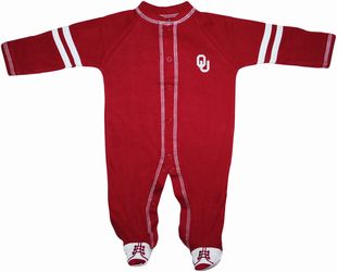 Official Oklahoma Sooners Sports Shoe Footed Romper