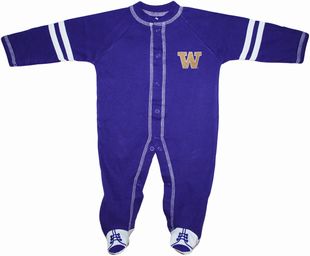 Official Washington Huskies Sports Shoe Footed Romper