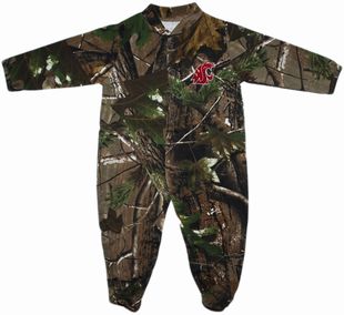 Washington State Cougars Realtree Camo Footed Romper