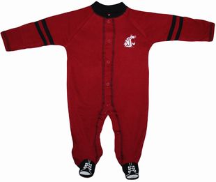 Official Washington State Cougars Sports Shoe Footed Romper