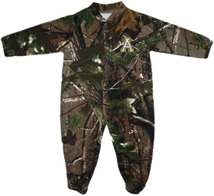Appalachian State Mountaineers Realtree Camo Footed Romper