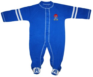 Official Kansas Jayhawks Baby Jay Sports Shoe Footed Romper
