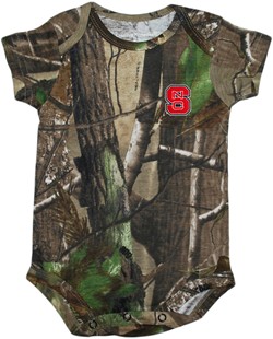 NC State Wolfpack Realtree Camo Newborn Infant Bodysuit