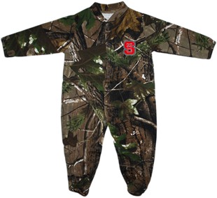 NC State Wolfpack Realtree Camo Footed Romper