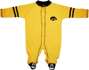 Official Iowa Hawkeyes Sports Shoe Footed Romper