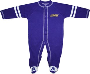 Official James Madison Dukes Sports Shoe Footed Romper