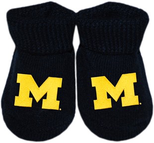 Michigan Wolverines Block M Gift Box Baby Bootie