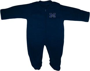 Michigan Wolverines Outlined Block "M" Fleece Footed Romper