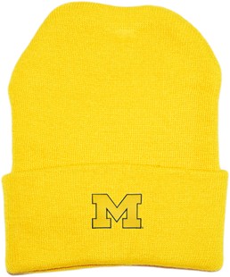 Michigan Wolverines Outlined Block "M" Newborn Baby Knit Cap
