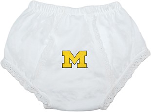 Michigan Wolverines Outlined Block "M" Baby Eyelet Panty