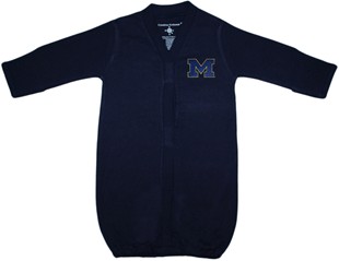 Michigan Wolverines Outlined Block "M" Newborn Gown