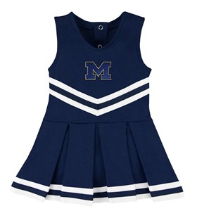 Authentic Michigan Wolverines Outlined Block "M" Cheerleader Bodysuit Dress