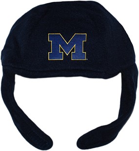 Michigan Wolverines Outlined Block "M" Chin Strap Beanie