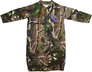 Stephen F Austin Lumberjacks Realtree Camo Convertible (2 in 1), as gown & snaps into romper