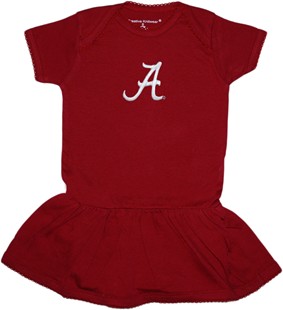 Alabama Crimson Tide Script "A" Picot Bodysuit Dress