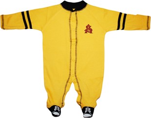 Official Arizona State Interlocking AS Sports Shoe Footed Romper