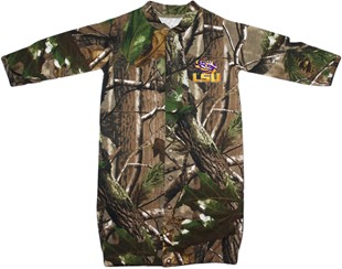 LSU Tigers Realtree Camo Convertible (2 in 1), as gown & snaps into romper