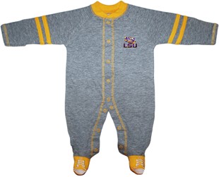 Official LSU Tigers Sports Shoe Footed Romper