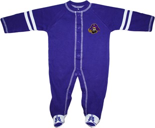 Official East Carolina Pirates Sports Shoe Footed Romper