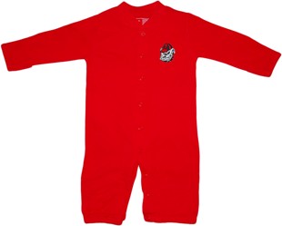 Georgia Bulldogs Head "Convertible" (2 in 1), as gown & snaps into romper