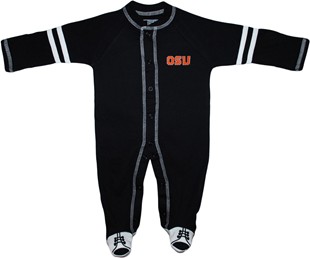 Official Oregon State Beavers Block OSU Sports Shoe Footed Romper