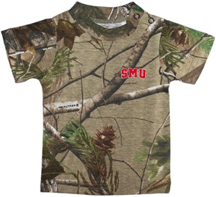 SMU Mustangs Word Mark Realtree Camo Short Sleeve T-Shirt
