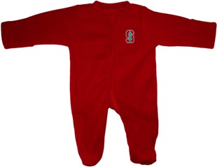 Stanford Cardinal Fleece Footed Romper