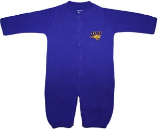 Northern Iowa Panthers "Convertible" (2 in 1), as gown & snaps into romper