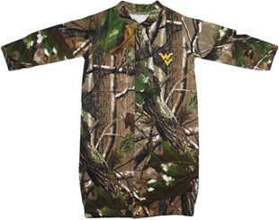 West Virginia Mountaineers Realtree Camo Convertible (2 in 1), as gown & snaps into romper