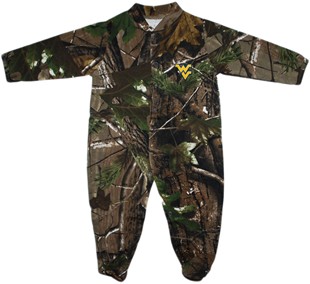 West Virginia Mountaineers Realtree Camo Footed Romper
