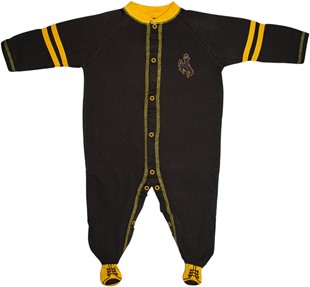 Official Wyoming Cowboys Sports Shoe Footed Romper
