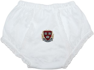 Harvard Crimson Veritas Shield with Wreath & Banner Baby Eyelet Panty