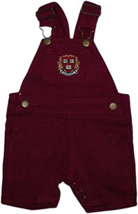 Harvard Crimson Veritas Shield with Wreath & Banner Short Leg Overalls