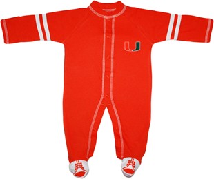 Official Miami Hurricanes Sports Shoe Footed Romper
