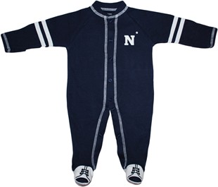 Official Navy Midshipmen Block N Sports Shoe Footed Romper