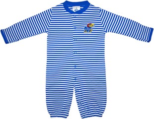 Kansas Jayhawks Striped Convertible Gown (Snaps into Romper)