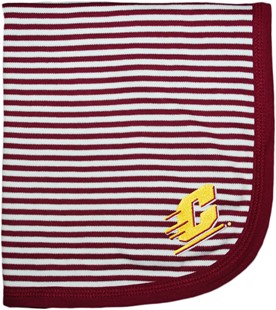Central Michigan Chippewas Striped Baby Blanket