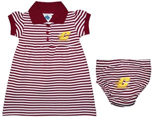Central Michigan Chippewas Striped Game Day Dress with Bloomer