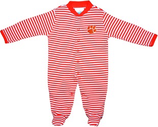 Clemson Tigers Striped Footed Romper