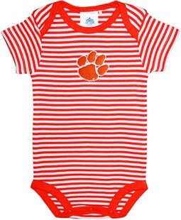 Clemson Tigers Newborn Infant Striped Bodysuit