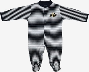 Colorado Buffaloes Striped Footed Romper