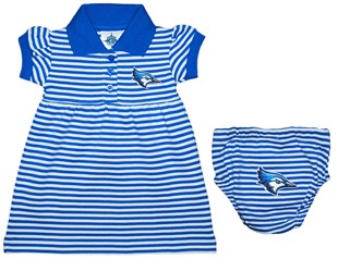 Creighton Bluejay Head Striped Game Day Dress with Bloomer